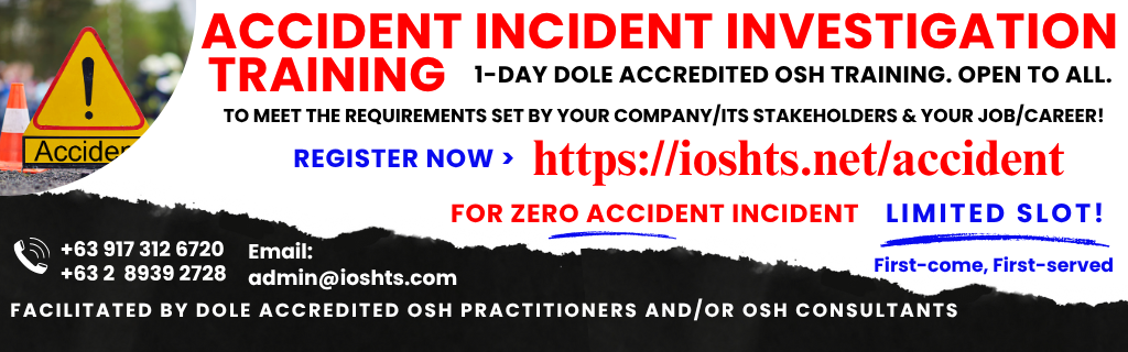 Accident Incident Investigation Training DOLE Accredited Training Online's Enrollment Cover